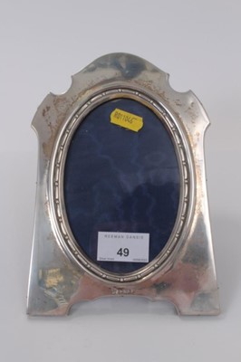 Lot 49 - Edwardian silver photograph frame with velvet easel backing, (Chester 1907), photograph aperture 13.2 x 8.6cm