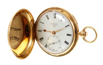 Lot 600 - Fine William IV / Victorian 18ct gold gentlemen's hunter pocket watch by James McCabe, London 1836/1837