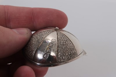 Lot 68 - George IV silver jockey cap caddy spoon with quartered engraved decoration, London 1821- no maker, 7 cm