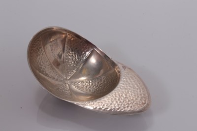 Lot 68 - George IV silver jockey cap caddy spoon with quartered engraved decoration, London 1821- no maker, 7 cm