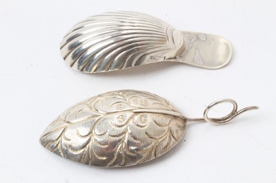 Lot 81 - George III silver leaf-shaped caddy spoon with loop handle , Birmingham 1798, maker I.T. 8cm