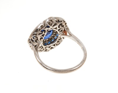 Lot 411 - Art Deco style sapphire and diamond ring