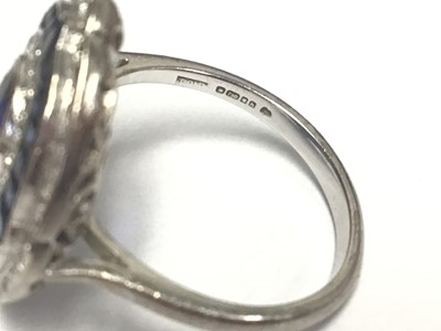 Lot 411 - Art Deco style sapphire and diamond ring