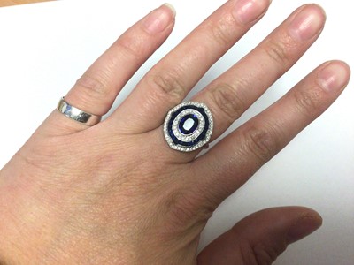 Lot 411 - Art Deco style sapphire and diamond ring