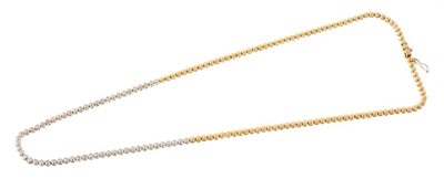 Lot 414 - Diamond 18ct white and yellow gold necklace