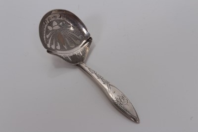 Lot 87 - George III silver bright cut caddy spoon , Birmingham 1817, Joseph Willmore 9.4 cm
