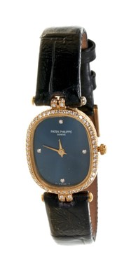 Lot 611 - Ladies' Patek Philippe 18ct gold and diamond wristwatch