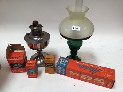 Lot 2624 - Aladdin oil lamp in original box, together with another oil lamp (2)