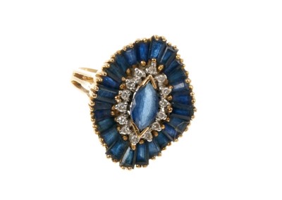 Lot 490 - Diamond and sapphire 'ballerina' ring