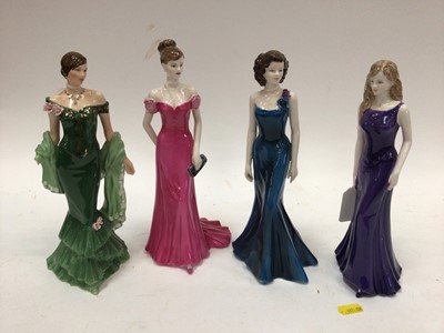 Lot 1082 - Four Coalport limited edition figures - Jade, First Night, Precious Moment and Sheer Elegance, all boxed