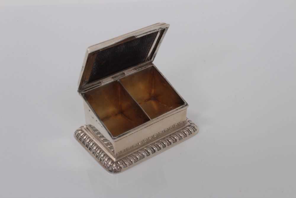 Lot 124 - Edwardian silver stamp box with two gilded compartments, Birmingham 1903, Henry Matthews 6.5 cm and Victorian silver stamp box Chester 1901 4cm (2)