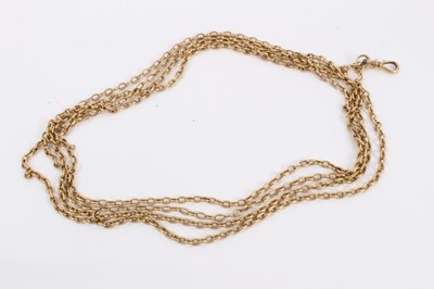 Lot 652 - 19th century gold long/chain guard chain