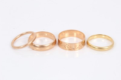 Lot 659 - Four antique gold wedding rings