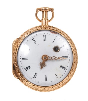 Lot 589 - 19th century French gold pocket watch