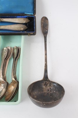 Lot 493 - Collection of 19th century French silver and plated flatware and cutlery