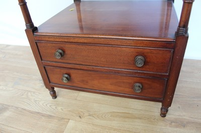 Lot 8 - Mahogany two tier side table with two drawers below, 47cm wide, 40.5cm deep, 64cm high
