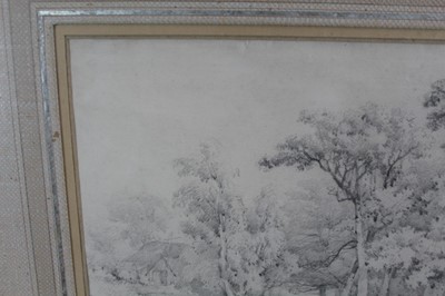 Lot 943 - John Crome (1768-1821) pencil drawing - Chapel Fields, in glazed gilt frame, 27cm x 35cm. Provenance: Olivers, Sudbury, 26th June 1979. The Norman Baker Collection