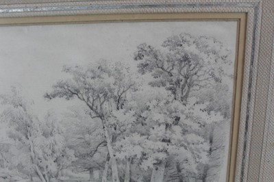 Lot 943 - John Crome (1768-1821) pencil drawing - Chapel Fields, in glazed gilt frame, 27cm x 35cm. Provenance: Olivers, Sudbury, 26th June 1979. The Norman Baker Collection