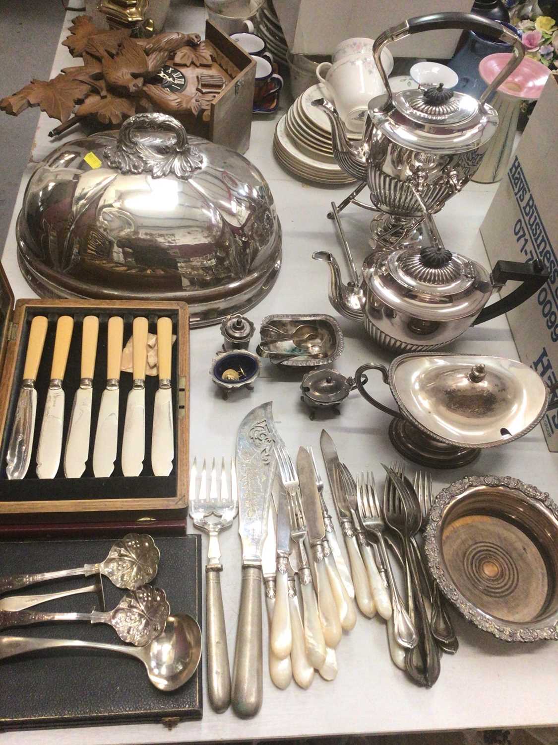Lot 359 Group of silver plated items