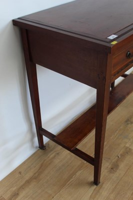 Lot 45 - Late Victorian/Edwardian mahogany side table with single drawer on square taper legs, 91cm wide, 46cm deep, 79cm high