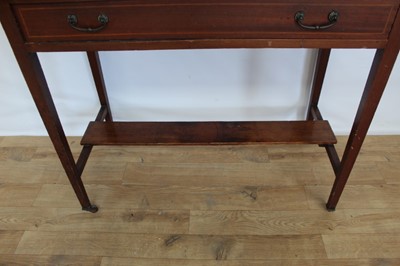 Lot 45 - Late Victorian/Edwardian mahogany side table with single drawer on square taper legs, 91cm wide, 46cm deep, 79cm high