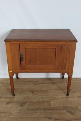 Lot 56 - Edwardian walnut washstand with panelled door on turned legs, 73cm wide, 43.5cm deep, 73cm high