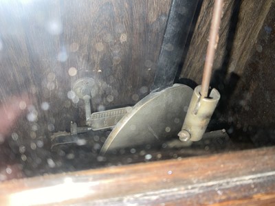 Lot 2637 - Oak cased clocking in clock