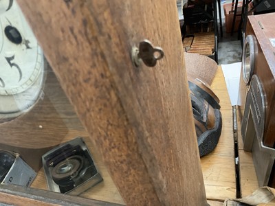 Lot 2637 - Oak cased clocking in clock