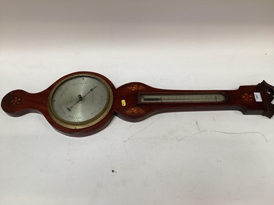 Lot 2463 - 19th century mahogany cased banjo barometer