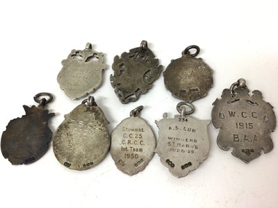 Lot 119 - Collection of eight silver fobs