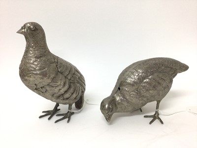 Lot 123 - Pair of silver plated grouse