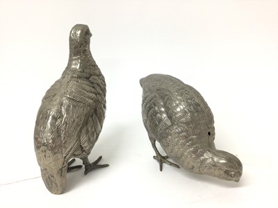 Lot 123 - Pair of silver plated grouse