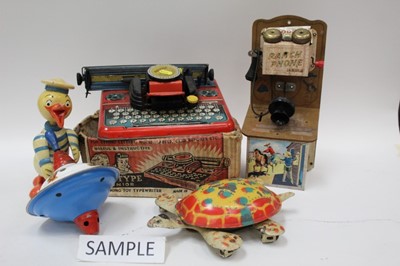 Lot 1823 - 1950s and vintage toys, tinplate duck etc