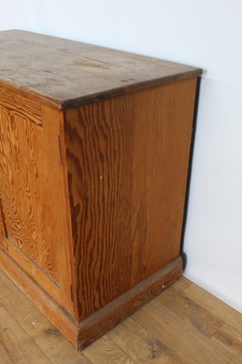 Lot 66 - Pine cupboard with shelved interior enclosed by two panelled doors, 106cm wide, 48cm deep, 78cm high