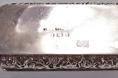Lot 218 - Edwardian silver trinket ox with repoussé decoration