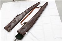 Lot 941 - Good quality brown leather double gun slip...