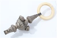 Lot 536 - Victorian Silverer child's rattle with raised...