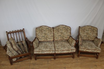 Lot 74 - Ercol three piece suite comprising settee and pair of armchairs