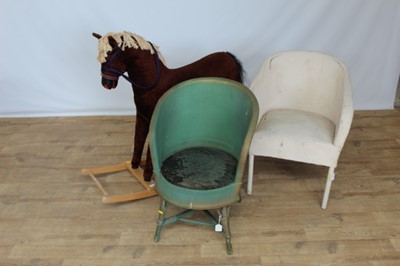 Lot 75 - Modern rocking horse together with two loom chairs (3)