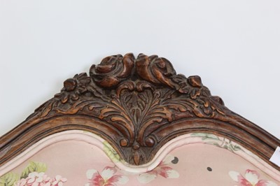 Lot 81 - Good quality French style armchair with carved frame and pink floral upholstery, 86cm wide, 85cm deep approx, 94cm high