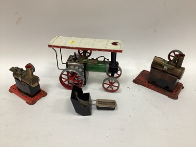 Lot 1885 - Mamod traction engine, together with two Mamod stationary engines