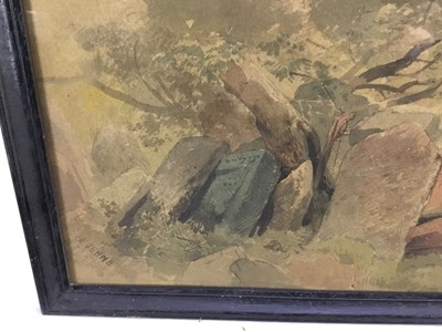 Lot 207 - Erich Oehme (1898-1970), watercolour - Graveyard, signed in glazed frame  
Provenance: bought out of Germany in 1938 by the vendors late parents thence by family descent