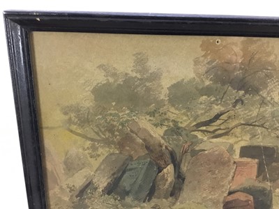 Lot 207 - Erich Oehme (1898-1970), watercolour - Graveyard, signed in glazed frame  
Provenance: bought out of Germany in 1938 by the vendors late parents thence by family descent