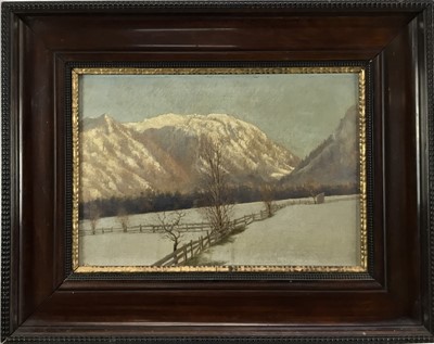 Lot 148 - Ernst Dargen, (1866-1929), The Hunters Camp on Lake Schlier, inscribed Munich verso, framed