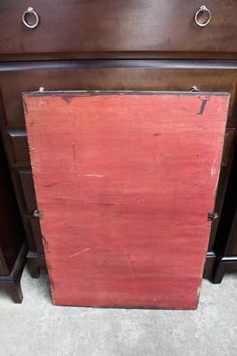 Lot 107 - Edwardian inlaid mahogany framed bevelled wall mirror, 58cm x 83cm