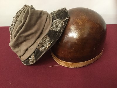 Lot 2098 - Group of ladies vintage hats including Victorian velvet and steel beadwork half hat, pill box hats with feather trims etc and an Alkit Ltd hat former