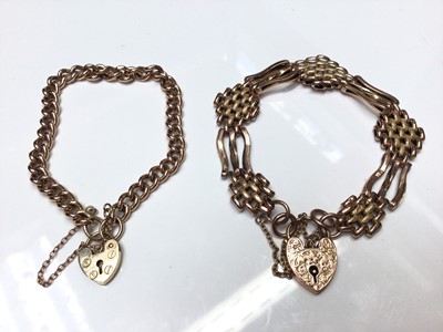 Lot 60 - Two 9ct gold bracelets with padlock clasps
