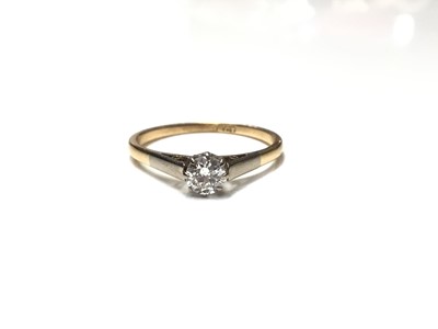 Lot 75 - Diamond single stone ring on 18ct gold shank