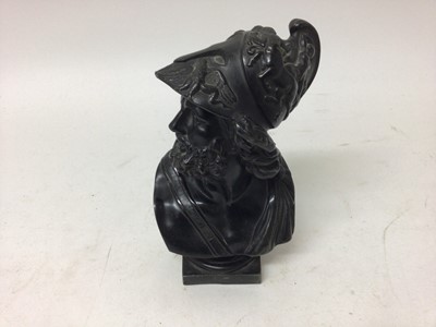 Lot 2412 - Painted spelter bust of Mars, 18.5cm high