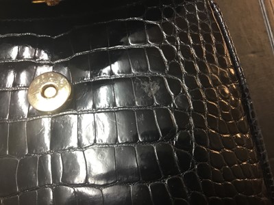 Lot 115 - Diana Princess of Wales, rare Crocodile leather handbag by Lana Marks, owned and gifted by the Princess to a Greek shipping magnets wife as a thank you and by a hand written letter.